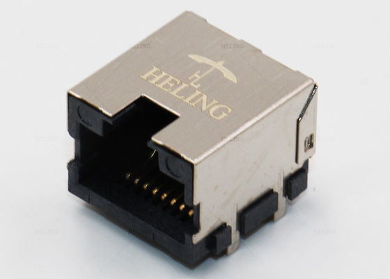 Half Shielded One Port Tab Up SMT RJ45 Jack Lightweight For Networking Products