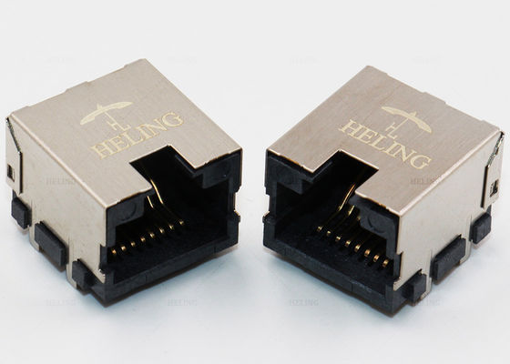 Half Shielded One Port Tab Up SMT RJ45 Jack Lightweight For Networking Products