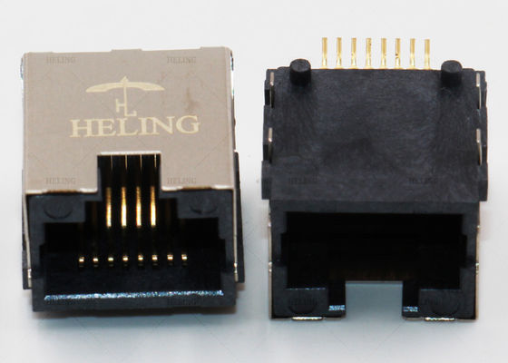 Half Shielded One Port Tab Up SMT RJ45 Jack Lightweight For Networking Products